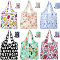 6 Pack Reusable Shopping Bags - Foldable Heavy Duty Washable Totes | Ripstop Nylon, 15x16", Zipped Storage Pouch Fits Palm, Large Handles Hold 50lbs, Travel Beach Picnic Grocery Essentials, Gift by RUIPBOTE