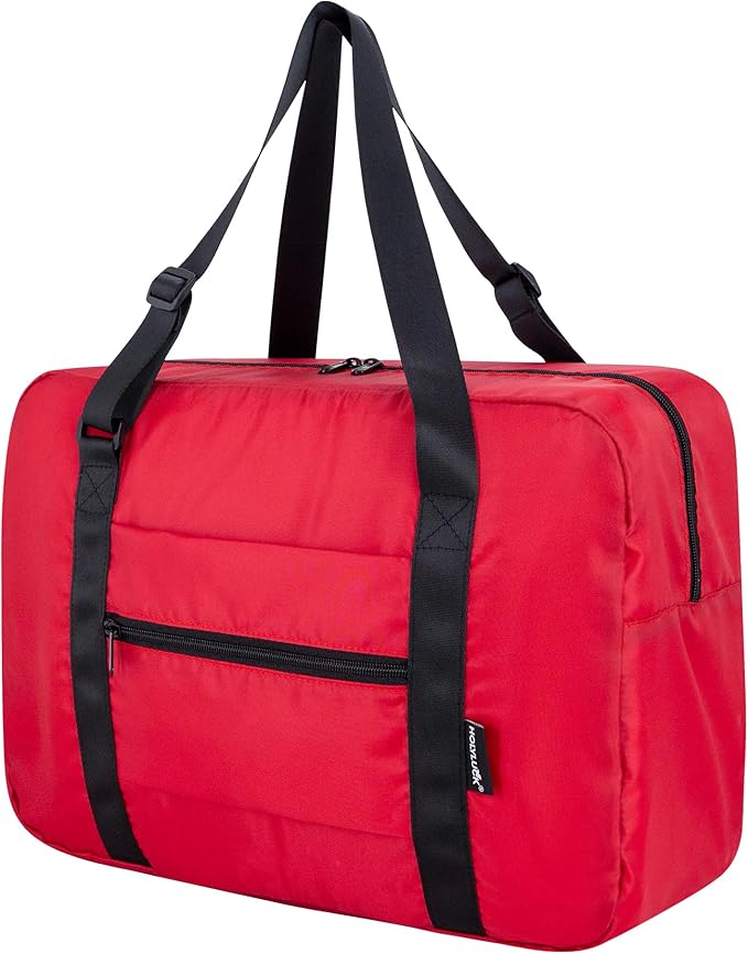 Duffle Bag for Travel Foldable Personal Item Travel Bag, 23L, Red | Carry On Duffel Bag Women Men Frontier Airlines Personal Item Bag Hospital Weekend Overnight Trips by holyluck