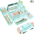 25 Pcs Clear Drawer Organizer, Adjustable Drawer Storage Box, 3-Size Desk Drawer Organizer, Acrylic Storage Bins for Makeup, Kitchen Utensils, Bedroom Dressers Tool Organizer for Gadgets, Blue by Hiitytin