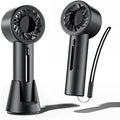 Mini Portable Fan, Handheld and Desktop Fan with Base, Small & Powerful 3 Speed, USB Rechargeable Battery Powered, Personal Cooling Fan for Travel Office Makeup Outdoor Summer Gift, Black by KinYiLOHome