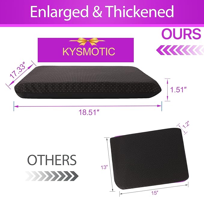 Gel Seat Cushion for Long Sitting, Gel Chair Cushion (Large & Thick) | Gel Cushion for Wheelchair, Soft & Breathable, Gel Chair Cushion for Hip Pain, Seat Cushion for Office Chair (Black Cover) - Image 4