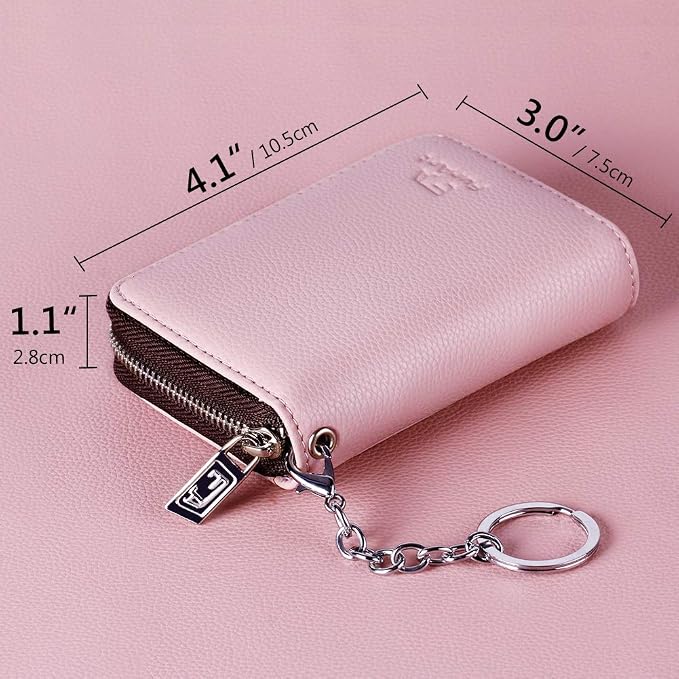FurArt Zipper Wallet Women RFID Credit Card Holder keychain Wallet | ID Window RFID Blocking Compact Small business 15/16 slots - Image 6