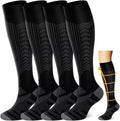 ACTINPUT Copper Compression Socks Men & Women 4 Pairs,Best Support for Nurses,Running,FLying,Athletic by ACTINPUT