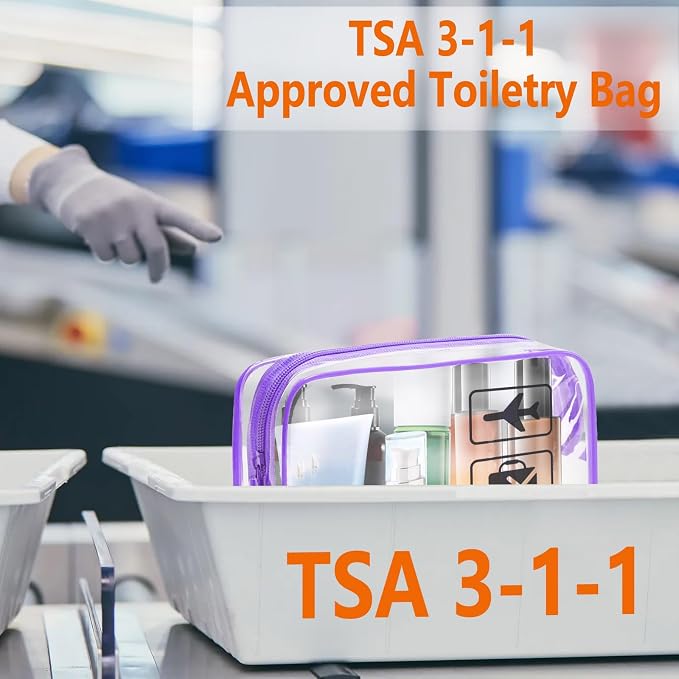 Clear Makeup Bags Toiletry bags Quart Size Travel Bag,6 Packs | TSA Approved Toiletry Bag 6Pcs- Clear Travel Bags for Toiletries, Carry on Airport Airline Compliant-Bag. - Image 5