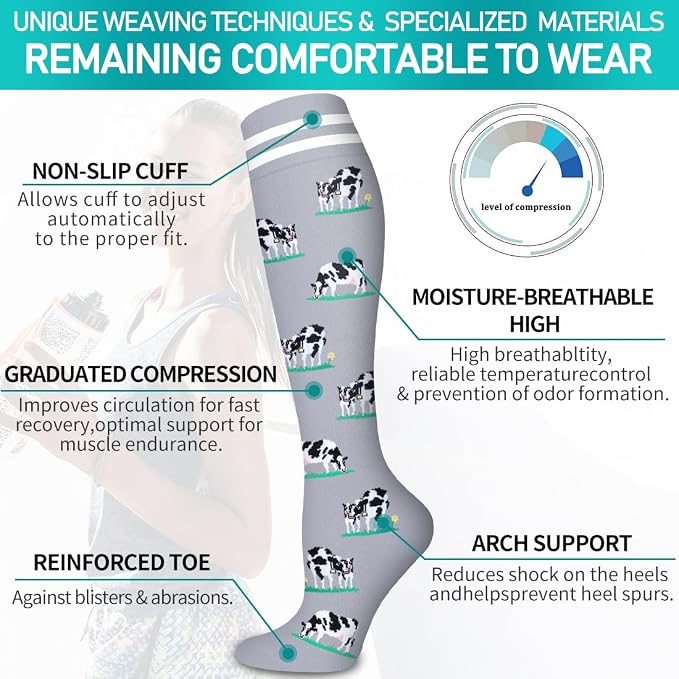 COOLOVER Copper Compression Socks for Women and Men(6 Pairs)-Best Support for Running, Athletic, Travel - Image 5