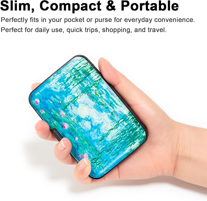 Credit Card Holder Small RFID Blocking Wallet Business Metal Slim Mini Aluminum Hard Case for Women Men - Image 2