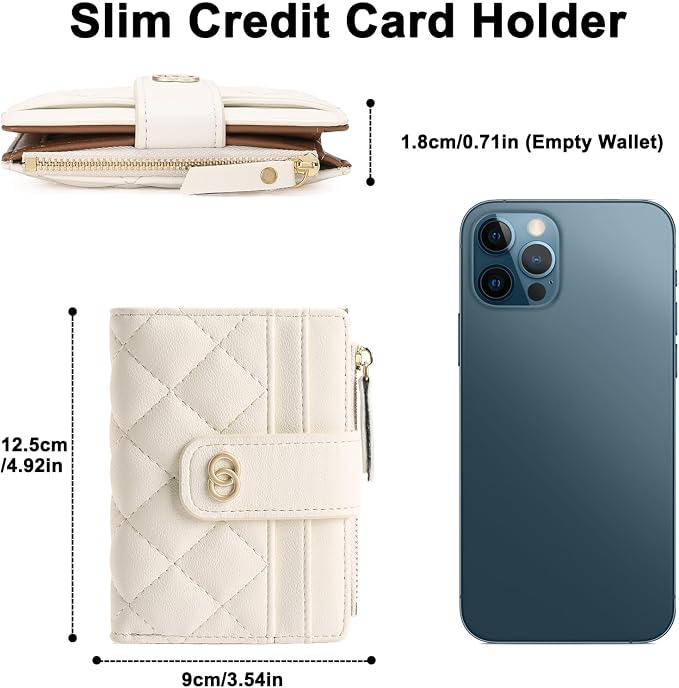 GAEKEAO Small Wallet for Women Slim Bifold Leather Credit Card Holder Wallets Zipper Pocket Coin Purse with ID Window - Image 6