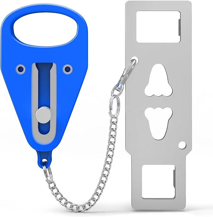 Portable Door Lock for Home Security Travel Lockdown Locker Safety Locks for Additional Safety and Privacy Perfect for Traveling Apartment College Blue by KUOGO