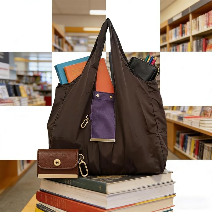Reusable Grocery Bags, Foldable Tote Bag with Key Ring – Portable Packable Shopping Bag for Daily Use | Packable - Image 5