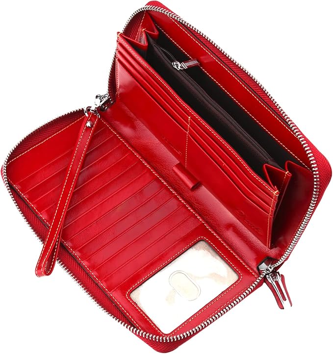 Small Compact Women Wallet RFID Blocking Genuine Leather Bifold Purse with ID Windows - Image 4