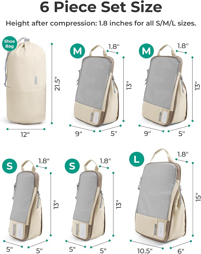BAGSMART Compression Packing Cubes for Travel Essentials | 14 Set /6 Set /4 Set/2 Set, Lightweight, Durable - Image 3