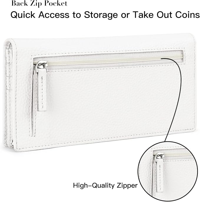 GOIACII Wallets for Women RFID Blocking Ultra Slim Leather Credit Card Holder Clutch - Image 3