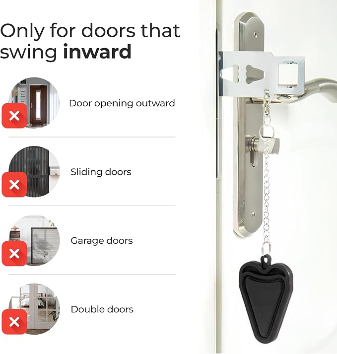 Extra Protection Door Lock – Portable Security Device for Safe Stays in Hotels and Apartments. Provides Instant Safety for Women, Solo Travelers, and Families. - Image 4