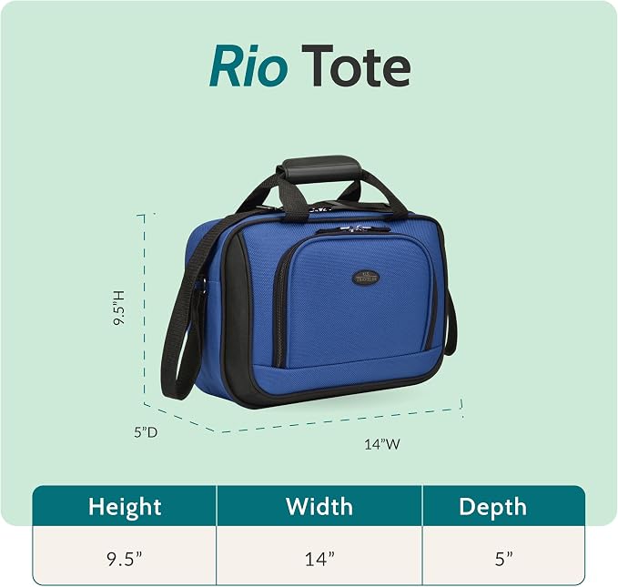 U.S. Traveler Rio 14" Travel Tote Bag, Lightweight 1200D Carry-On Bag for Women & Men - Image 2