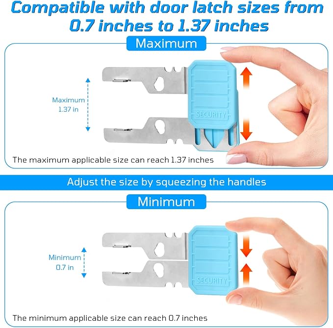 Retractable Portable Door Lock，Automatically adapts to Doors of Different Sizes，Suitable for Travel Hotels Apartments Universities，1 Pack - Image 2