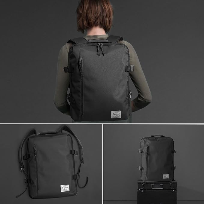 New Business Trip Backpack 21L Flight Approved Carry on Daypack 15-inch Laptop Notebook, Travel Commute Gym Sport, All Black - Image 6