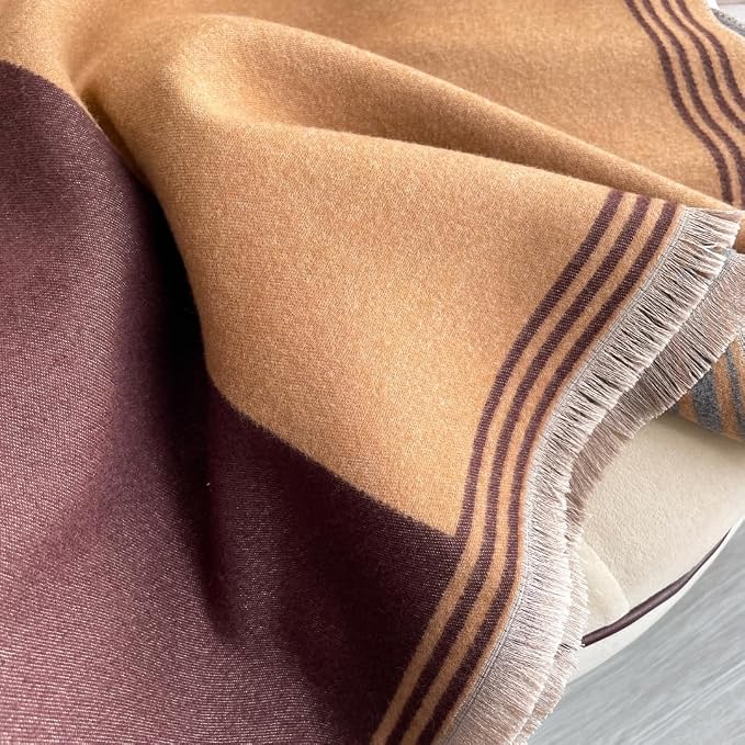 WaJuemy Winter Scarf for Women Dressy Evening Pashmina Shawl Wraps Open Front Poncho Blanket Fashion Travel Shawls Cape Wrap - Image 6