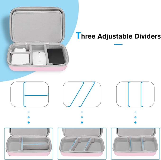ProCase Hard Travel Electronic Organizer Case for MacBook Power Adapter Chargers Cables Power Bank Apple Magic Mouse Apple Pencil USB Flash Disk SD Card Small Portable Accessories Bag - Image 7