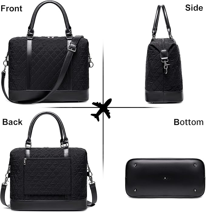 Bluboon Travel Tote Bags with Zipper Ladies Canvas Bag Weekender Overnight Bag for Women Carry on Duffel Bag Trolley Sleeve - Image 8