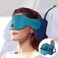 Travel Pillow for Airplane, 360° Head Support for Long Flight | Seat Strap System, 360° Headrest, Stable Comfort, Stop Bobblehead, 3D Eye Mask Airplane Pillow, Travel Essential, Lake Blue by Inspireyes