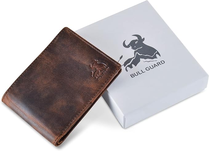 Men's Leather Wallet with RFID Blocking 2 ID Windows in Full Grain Crazy Horse Leather - Image 8