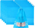10 Pack Shoe Bags for Travel, Large Travel Shoe Bags for Packing with Clear Window, Non-Woven Dustproof Drawstring Travel Shoe Storage Bag Travel Essentials for Men & Women (10 Pack, Sky Blue) by HYUTOTA