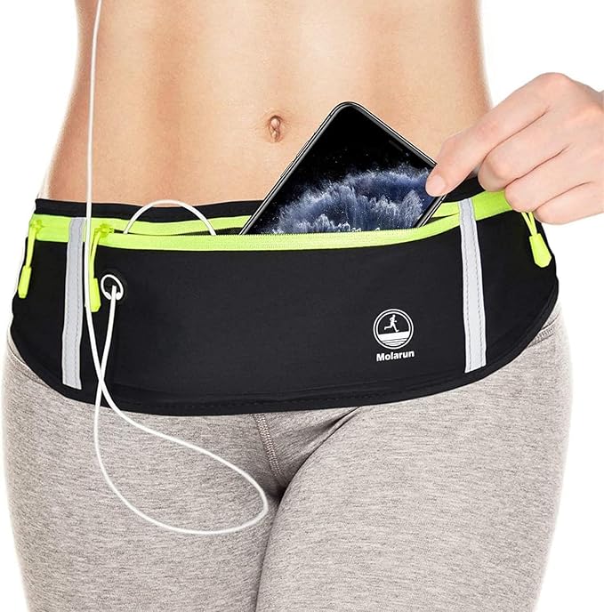 Running Belt Slim Fanny Pack Jogging Pouch Phone Holder Waist Pack - Black - Image 6