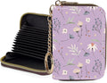 Credit Card Holder for Women,Small Rfid Wallet with Keychain Zipper,Cute PU Leather Card Case Wallet，Accordion Credit Card Wallets Gift,Leaves and Floral Patterns by Unknown