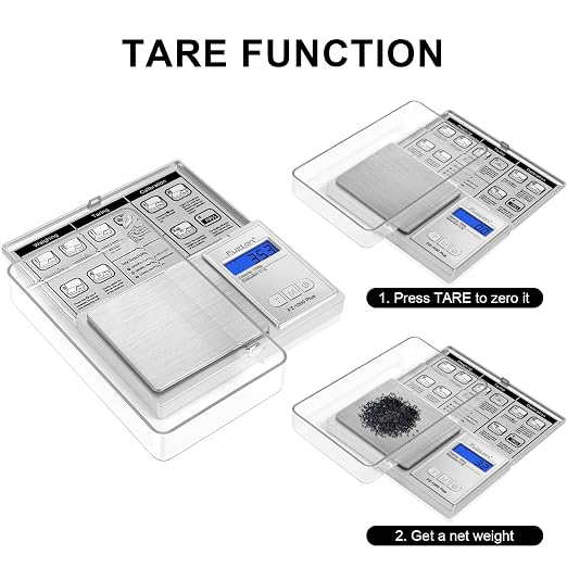 Fuzion Digital Pocket Gram Scale 0.1g/1000g - Small Kitchen Scale with Tray | Weighs Small Food, Spice, Herb, Coin - Easy of Use, LCD Display, Tare Function, 6 Modes Ounces Grains, Batteries Included - Image 4
