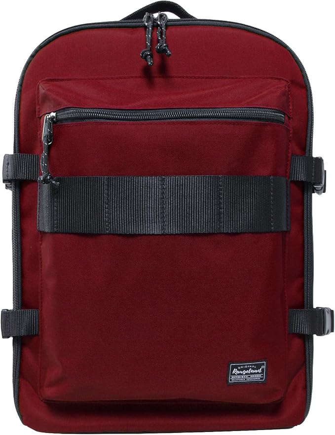 Underseat Carry-On Backpack Luggage, 15-inch Laptop Lightweight Backpack with trolley strap, Travel Commute Gym Sport, 17L Red Wine by Rangeland