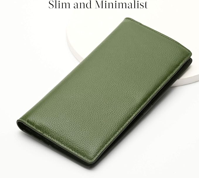 Bveyzi Ultra Slim Thin Leather RFID Blocking Credit Card Holder Bifold Clutch Wallets for Women - Image 3
