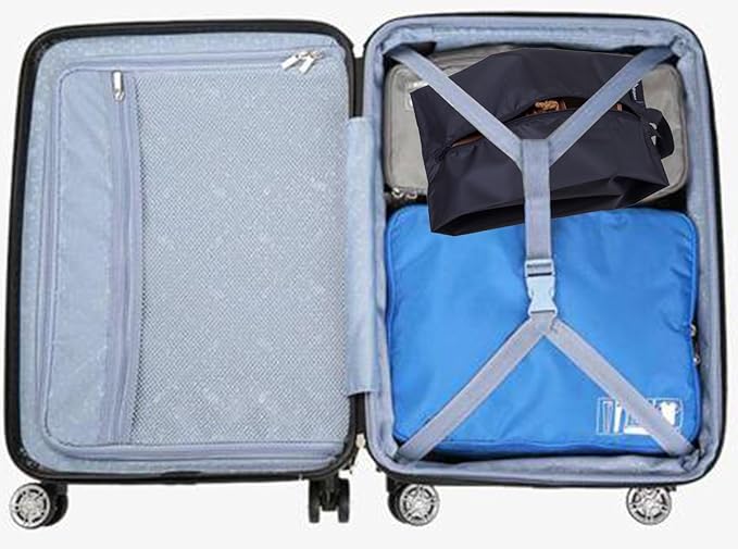 MISSLO Portable Nylon Travel Shoe Bags with Zipper Closure (Pack 4, Black) - Image 3