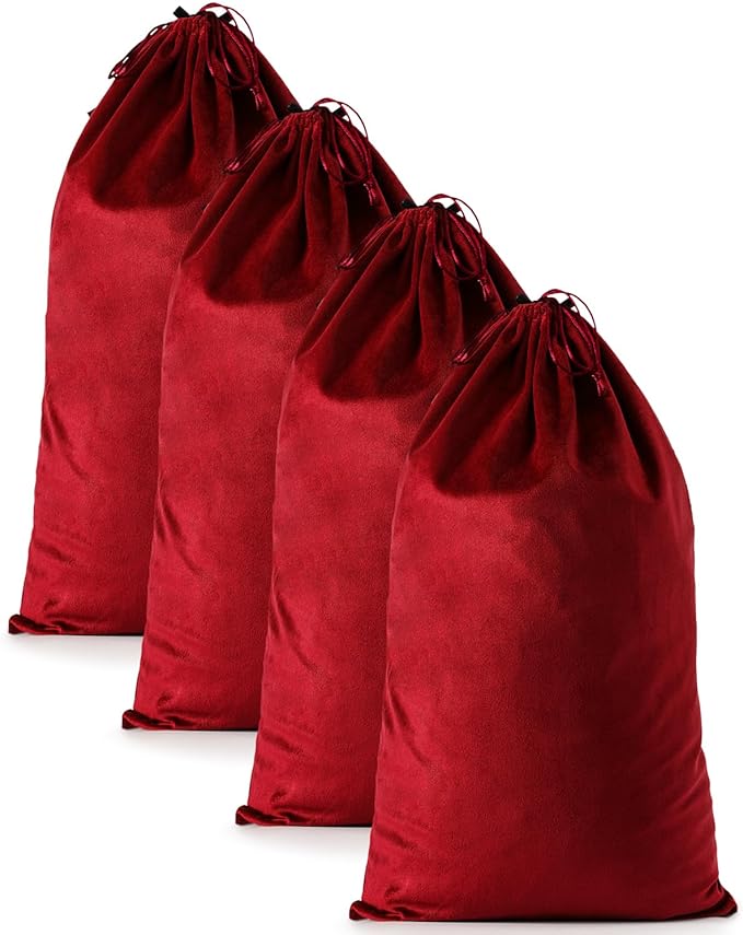 4 Pcs Shoe Bags for Travel, Large Boot Bag, Rio Red, 21.2x13.3 Inch | Washable & Reusable Travel Shoe Bags, Dustproof Shoe Bags with Drawstring Closure, Suitable for Travel, Home Storage by WelcometoFantasyLife
