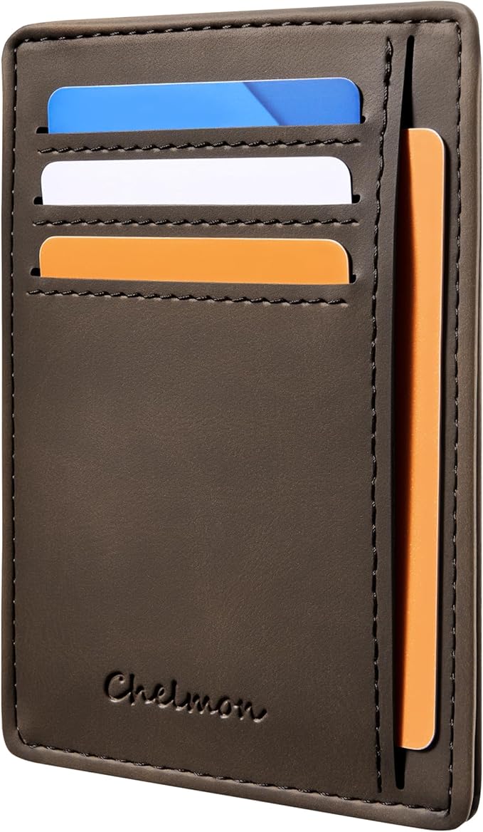 Chelmon Slim Wallet for Men, Minimalist Front Pocket RFID Blocking Credit Card Holder by Chelmon