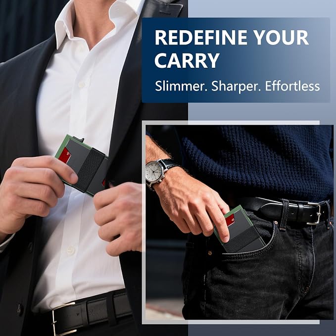 SEMORID RFID Blocking Slim Card Holder Wallet for Men Wallet Minimalist | Durable Expandable Backplate Compact Smart Metal Pop Up Wallet Front Pocket Holds 12+ Cards Plus Cash, Birthady Gifts for Men - Image 9