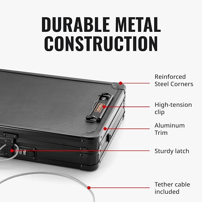 Vaultz Locking Deluxe Tablet and Laptop Case, Tactical Black, VZ03760 | Secure key lock design protects tablets and laptops while traveling, durable deluxe construction built for daily use - Image 6