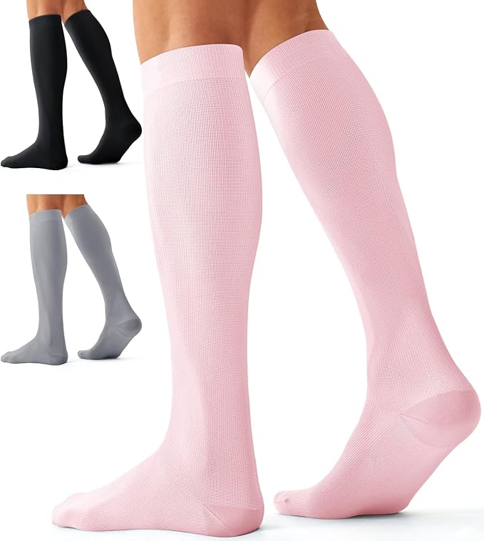 Compression Socks for Women and Men(3 Pairs)15-20mmHg - Best Circulation Support Socks by Bluemaple