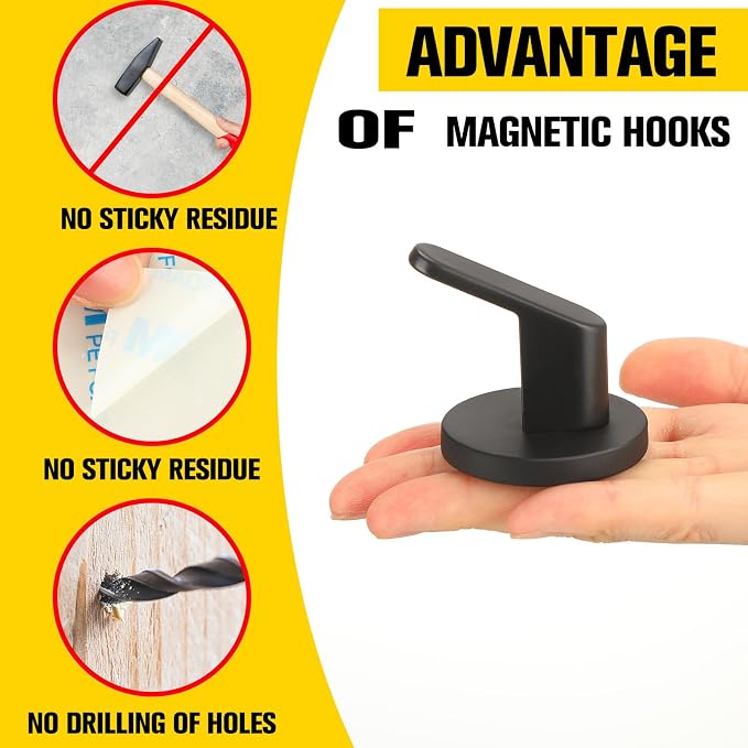 Kanayu 4 Pcs Magnetic Hooks Heavy Duty Magnetic Wreath Hanger, Magnet Tool Holder Garage Storage Tool Organizer Hanger for Refrigerator Kitchen Doors - Image 3