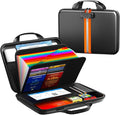 Fireproof Document Organizer with Lock, Rigid EVA File Box with 13-Pocket Accordion Folder for Important Documents & Tablets under 11", Lightweight Safe Storage for Home, Office & Travel (Small Size) by Unknown