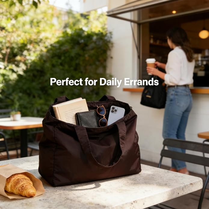 Reusable Grocery Bags, Foldable Tote Bag with Key Ring – Portable Packable Shopping Bag for Daily Use | Packable - Image 2
