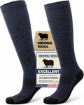 Merino Wool Compression Socks for Women & Men, 20-30 mmHg Knee High Dryarn Socks for Flying, Travel by Unknown