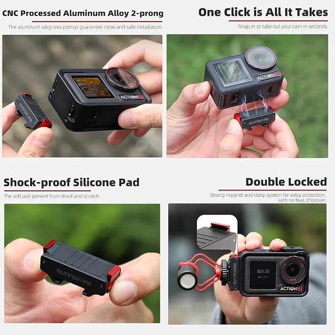 Cold Shoe Expansion Kit for DJI Osmo Action 5 Pro Accessories | Camera Magnetic Adapter Mount Compatibility for Osmo Action 5 Pro, Osmo Nano, Osmo Action 4, Osmo 360 - Image 6