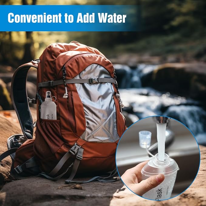 AXEN Soft Flask TPU Foldable Running Hydration Flask, Soft Collapsible Water Bottle for Hydration Pack Cycling Marathon Running Hiking - Image 4