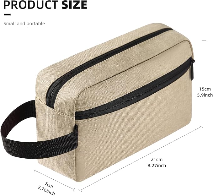 Icramsy Travel Toiletry bag Toiletry bag for women men Hanging Cosmetic bag Travel accessories for Women Men (Khaki) - Image 2