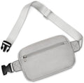 Vegan Leather Men's Women's Outdoor Sports Waist Bag Fanny Packs with Adjustable Strap for Travel, Hiking, Climbing, Jogging, Hiking - Light Grey by Goinsound