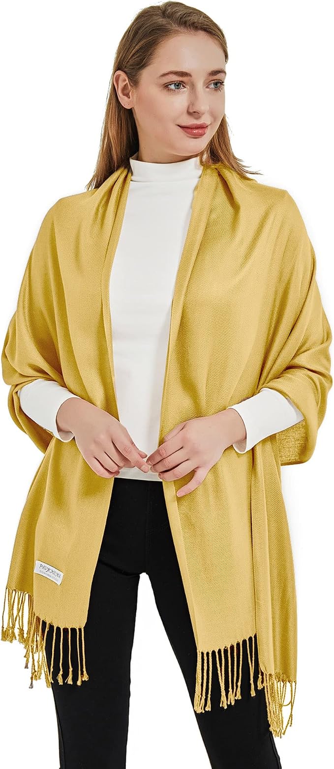 Soft Silky Pashmina Shawl Wraps Solid Colors Scarf for Wedding Evening Dresses - Image 5