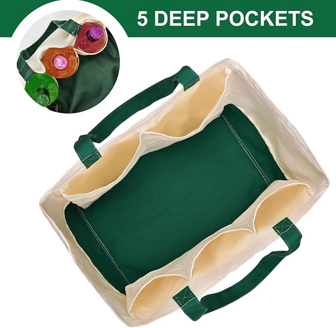 3 Pcs Reusable Grocery Bags - Heavy Duty Canvas Bag, 8.3 gal Foldable Large Canvas Tote Bag with Handles, Holds 60 lbs Tote Shopping Bags,100% Cotton（Retro Green） - Image 7