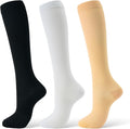 Compression Socks for Women & Men 15-20 mmHg, Knee High, 3 Pairs | Graduated Compression, Supports Circulation, Ideal for Nurses, Pregnancy, Travel, Flights, Running & Athletic Edema by FITFEL