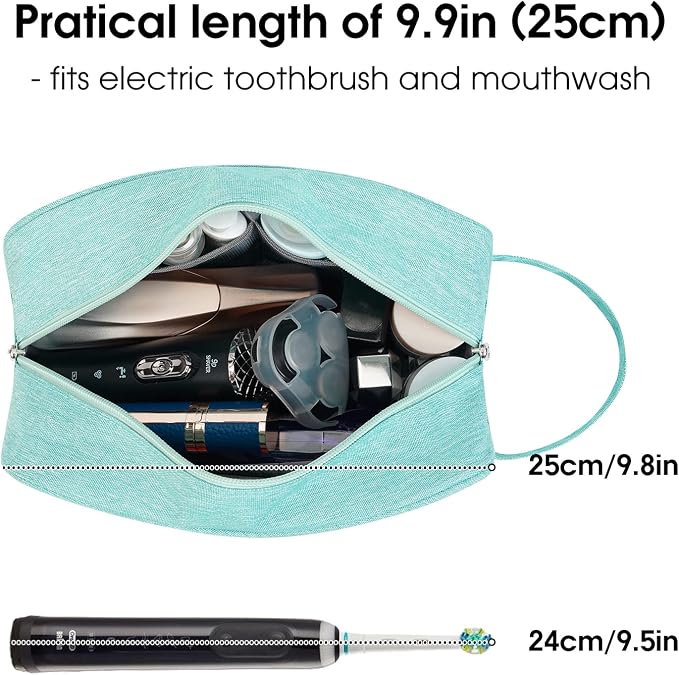 Narwey Travel Toiletry Bag for Women Traveling Dopp Kit Makeup bag Organizer for Toiletries Accessories Cosmetics (Mint Green) - Image 2