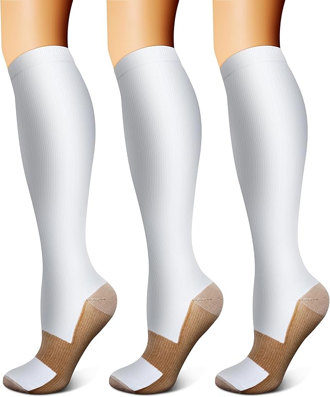FEYHAY Copper Compression Socks (3 Pairs) 15-20 mmHg Circulation is Best Athletic & Daily for Men & Women, Running, Climbing by FEYHAY